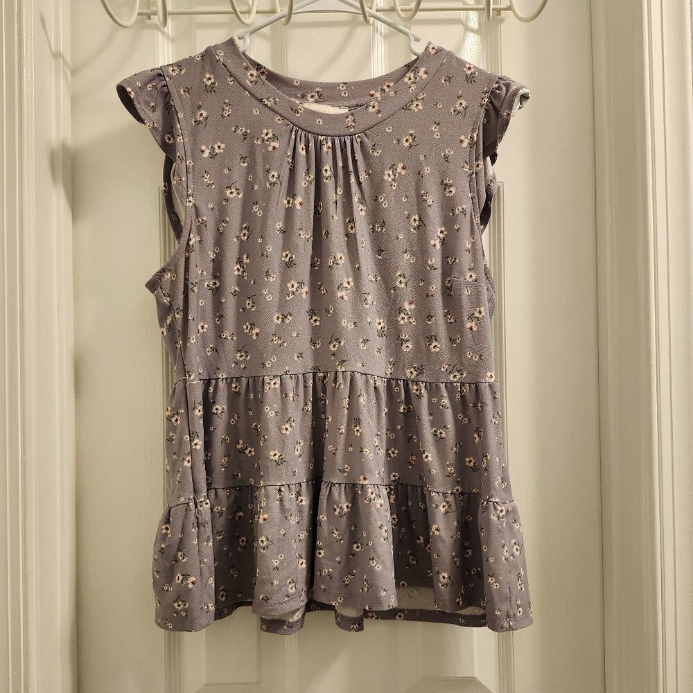 Monteau Sleeveless Purple Peplum Blouse